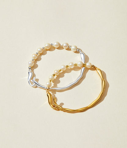 Anomalous Pearl Bracelet - Silver