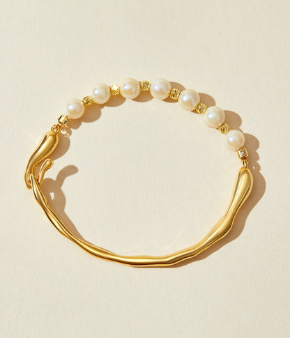 Anomalous Pearl Bracelet - Gold