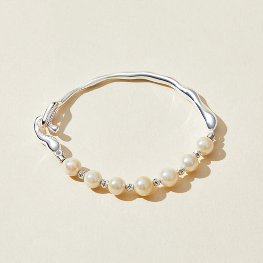 Anomalous Pearl Bracelet - Silver